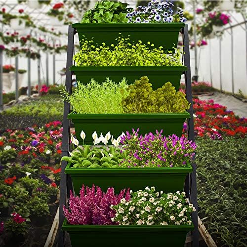 Outland Living 4Ft Vertical Raised Garden Bed - 5 Tier Food Safe Planter Box for Outdoor and Indoor Gardening Perfect to Grow Your Herb Vegetables Flowers on Your Patio Balcony Greenhouse Garden - Image 6