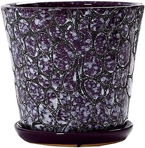 Extra Large Succulent Plant Pots Ceramic Cactus Planter Geometric Indoor Decorative Bonsai Cacti Flower Pot Chinese Style Garden Pot Holder with Drainage Hole for Home Office by ZXKYZR8