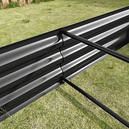 Metal Raised Garden Bed for Outdoor Vegetable & Flower Gardening: 7.6x3.7ft Large Galvanized Steel Planter Box, Easy Assembly Deep Root Garden Beds for Backyard, Patio (Black with 6x3x1ft) - Image 6