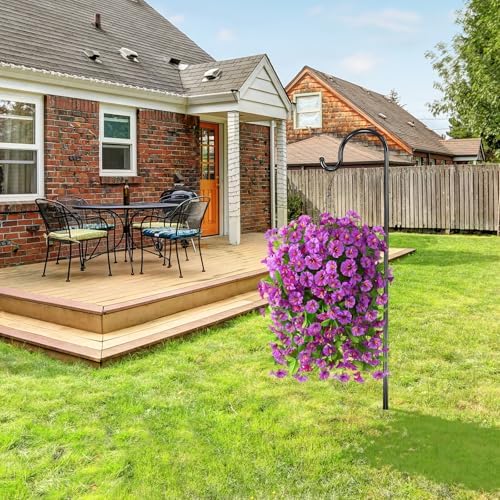 Homsunny Artificial Faux Hanging Flowers Plants Baskets for Outdoor Spring Summer Decorations,Resistant Fake Morning Glory Silk Plants for Outside UV Resistant Patio Yard Home Porch Decor(Gradient) - Image 2