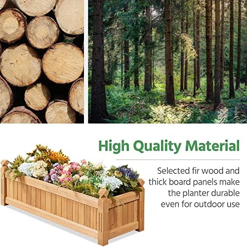 Yaheetech 43.5" Wooden Raised Garden Bed Rectangular Planter Box, 1pcs - Image 4