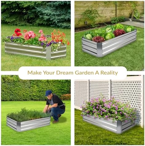 Sunnydaze Rectangle Galvanized Raised Garden Bed for Vegetables & Flowers - Image 5