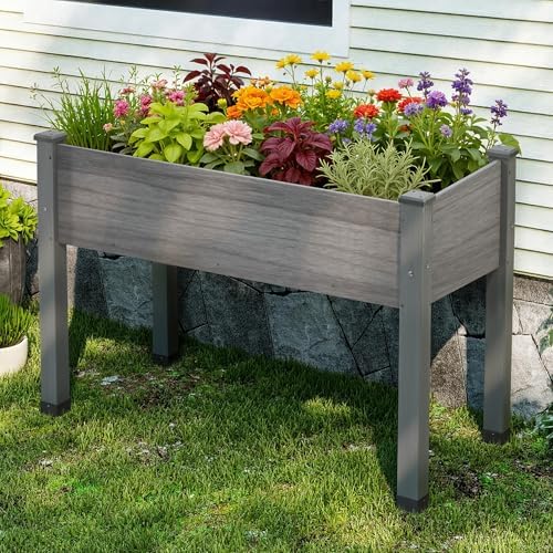 AMERLIFE Raised Garden Bed, 48x30x24 Inches Elevated Wood Planter Box by AMERLIFE