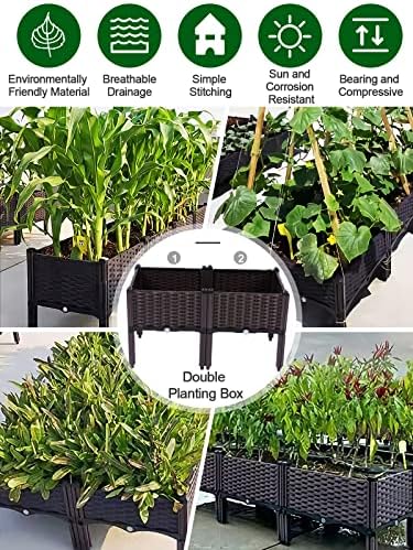 Kalolary 2 Sets Raised Garden Bed Elevated Garden Bed with Legs - Image 6