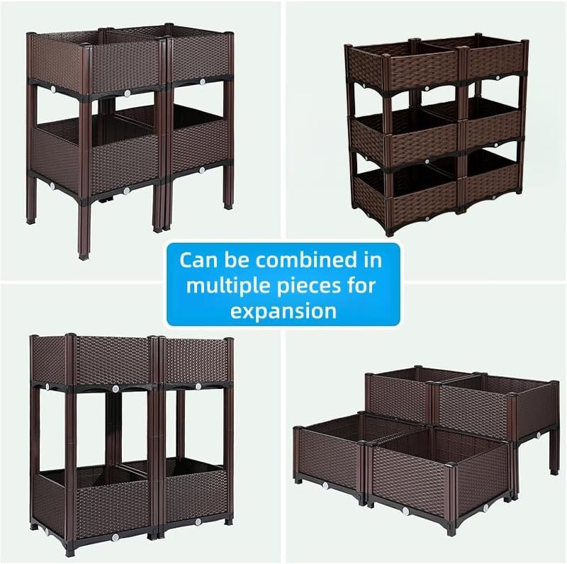 Raised Garden Bed with Interchangeable Wheels, Garden Boxes with Drainage, Ideal for Planting Vegetables, Herbs and Flowers, Patio. Suitable for Both Indoor and Outdoor use. - Image 7
