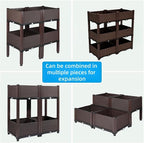 Raised Garden Bed with Interchangeable Wheels, Garden Boxes with Drainage, Ideal for Planting Vegetables, Herbs and Flowers, Patio. Suitable for Both Indoor and Outdoor use. - Image 7