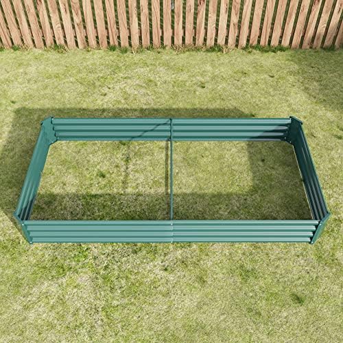 Gagihoom Outdoor Large Galvanized Metal Raided Garden Bed,Planter Box for Flowers Vegetables Fruit,Rectangular (Green, 7.6x3.7x1 ft) - Image 4