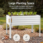 Best Choice Products 48x24x30in Galvanized Raised Garden Bed, Metal Elevated Planter Box, Vegetable Garden for Backyard, Patio, Balcony, 100% Non Toxic Materials - White - Image 4