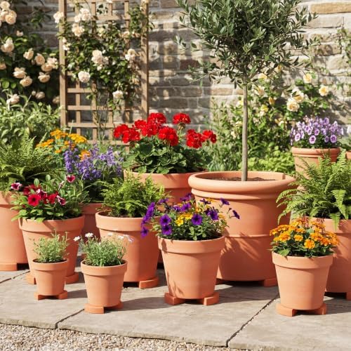 LemonRoad 12 Set Terra Cotta Cement Pot Feet for Outdoor Planters, Sector - Image 6