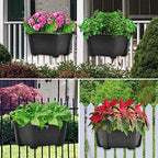 ORIMERC 9.8 Inches Self Watering Wall Planters for Indoor Plants, Railing Planters Balcony Planters Wall Hanging Planters, Lightweight, Dark Coffee (Pack of 8) - Image 6