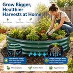 4FT Round Raised Garden Bed, Heavy Duty Galvanized Metal Planter Box for Vegetables, Flowers & Herbs, Rust-Resistant Outdoor Gardening Bed with Modern Green Finish & Easy DIY Assembly - Image 5