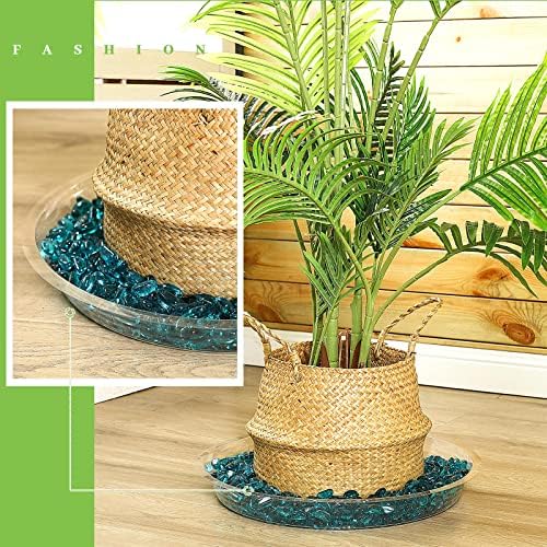 Shellwei 18 Pieces 16" 18" 20" Plant Saucers Clear Durable Plant Saucer Plastic Plants Saucers for Indoors Outdoors Clear Flower Pot Drip Trays Plants Garden Pot Saucer Trays - Image 4