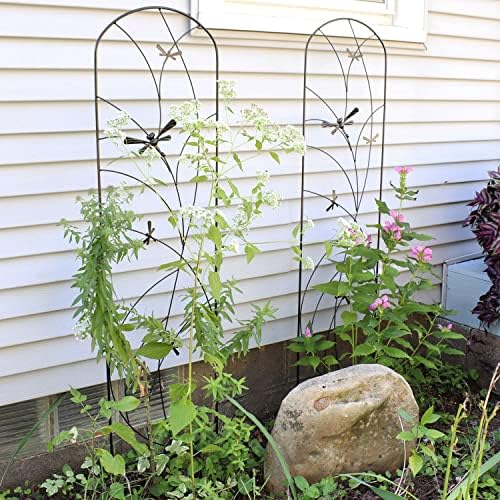 Sunnydaze 56" Black Metal Garden Trellis for Climbing Plants, 2-Pack - Image 4