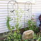 Sunnydaze 56" Black Metal Garden Trellis for Climbing Plants, 2-Pack - Image 4