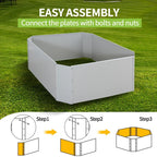 Galvanized Raised Garden Bed Kit Set Outdoor Metal Elevated Plant Box for Vegetable,3.25 * 3.25 * 1.25 FT,Gray - Image 7