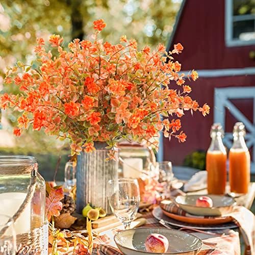 Uieke 24 Pcs Artificial Fall Flowers for Outdoors, UV Resistant Fall Decor - Image 5