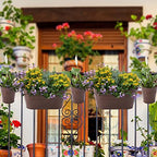 HowRU Metal Iron Flower Pots for Railing Fence Hanging Bucket Pots(5 Pcs) and Hanging Flower Pots Metal Iron Bucket Planter(10 Pcs) (Bronze) - Image 7