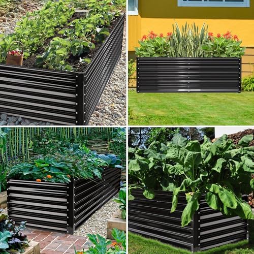 JERIA 8×4×2ft Galvanized Raised，Outdoor Metal Raised Garden Bed, Rectangular Deep Root Planter Box for Vegetables, Flowers, Herbs - Image 6