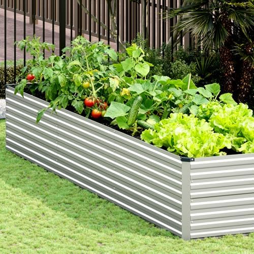 Vengarus 12x4x2ft Galvanized Raised Garden Bed,Metal Raised Beds Kit Silver - Image 5