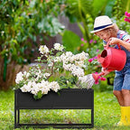Cocoyard Elevated Planter Box, Black, 28.75" L x 12.25" W x 14" H - Image 3