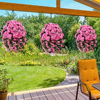 INQCMY Fake Flowers with Hanging Basket Realistic Artificial Begonias - Image 3