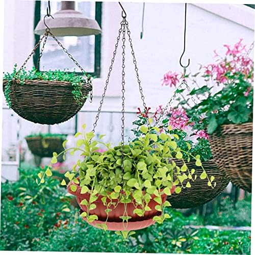Xmas Green Hanging Planter Set, 3 Pieces PP and Iron for Outdoor Plants - Image 2