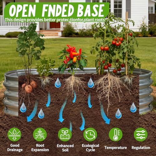 Galvanized Raised Garden Bed Kit, Planter Garden Boxes Outdoor, Oval Large Metal for Vegetables Fruits, Flowers Planter Boxes, Easy Assembly Garden Bed Kit (Silver, 4×2×1FT (2-Pack) - Image 4