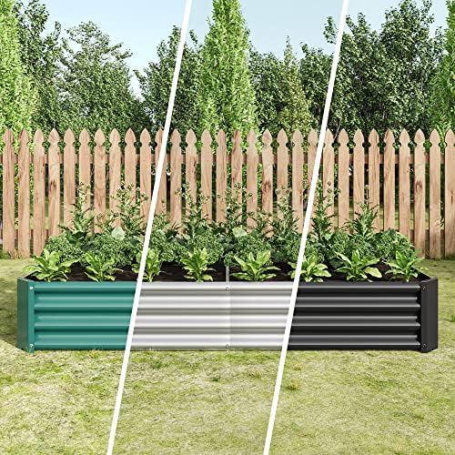 Galvanized Raised Garden Bed, Garden Box Outdoor, 6X3X1 FT, Black - Image 4