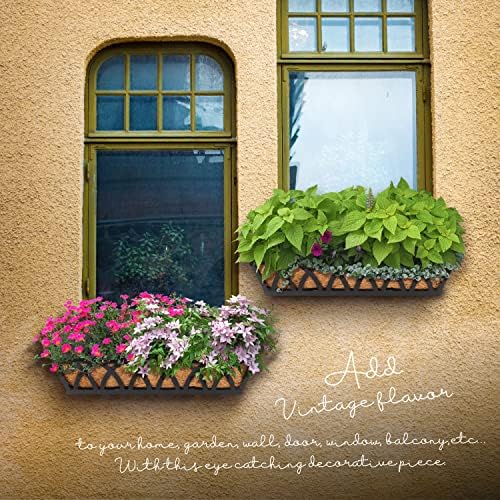 24" Hanging Window Box Basket w/Coco Liner, Black, 2-Pack - Image 7