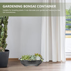 Milisten 2pcs Large Oval Bonsai Pot for Indoor and Outdoor Use Breathable Training Container Drainage for Home Gardening and Balcony Decor - Image 3