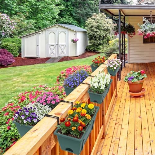6-Pack Railing Planter Boxes with 3 Sets Double-Sided Adjustable Brackets - Image 7