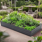 Galvanized Raised Garden Bed Kit Outdoor, 8X4X1FT Metal Planter Boxes Set, Large Rectangle Planters Garden Vegetable & Flower Beds for Herbs, Fruits, Planting Backyard Patio - Image 2