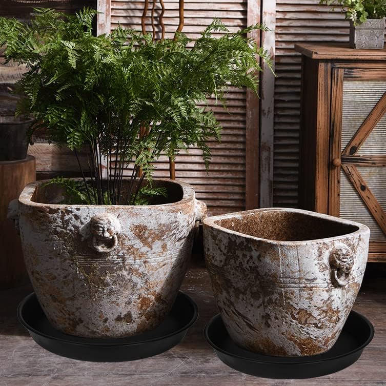 2 Pack of 20 21 inch Plant Saucer Round, Deep Plant Saucers for Pots, Heavy Duty Plastic Plant Drip Tray for Indoors Outdoor, Bird Bath Bowls, Plant Trays for Planter 19-22" (21 inch, Black) - Image 6