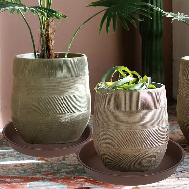 3 Pack of 20 22 inch Plant Saucer (19.2 Inch Base), 3.6" Depth Tray, Large Garden Plastic Flower Planter Plant Trays for Indoors Outdoor (22", Chocolate) - Image 5