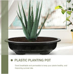 Milisten 2pcs Large Oval Bonsai Pot for Indoor and Outdoor Use Breathable Training Container Drainage for Home Gardening and Balcony Decor - Image 6