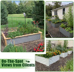 Anleolife 6x3x1.5ft Rectangular Galvanized Raised Garden Bed, Quartz Grey - Image 2