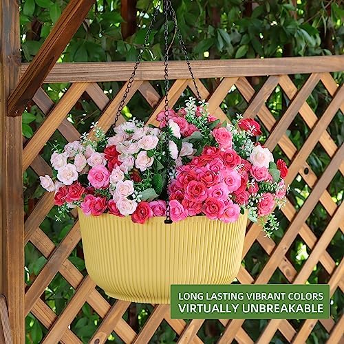 Dexceder 9.8 Inch Self Watering Hanging Planter (2 Pack, Yellow) - Image 6