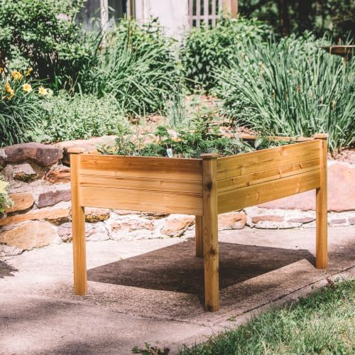 Backyard Expressions 48"x34" Raised Garden Bed - Elevated Wood Planter Box for Healthy Plant Growth, 440 lb Capacity - Natural Color - Image 6