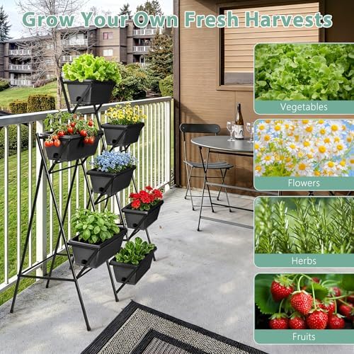 5-Tier Vertical Garden Planter with 7 Plant Boxes & Drainage Trays - Image 5