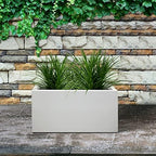 Kante 23.6" L 11.8" H 10.2" W White Concrete Rectangular Planter for Home - Image 6