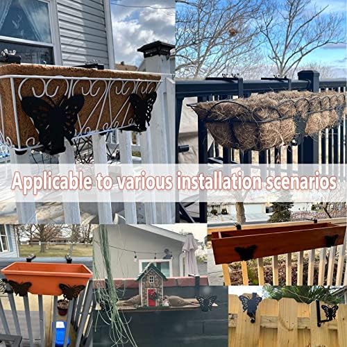VIVIKEN Planter Box Bracket, Adjustable Window Box Holder with Butterfly - Image 6