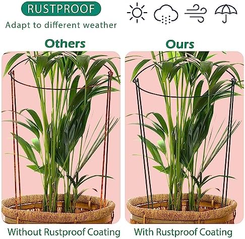 32 inch Plant Support Stakes, 10 Pack Half Round Metal Garden Plant Stake - Image 7