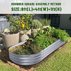 Land Guard 2Pcs Galvanized Steel Raised Garden Bed,8 x 4 x 1 ft Large Metal Raised Planter Beds, Aluminum Raised Garden Bed for Vegetables, 8 x 4 x 1ft(2pcs) - Image 6