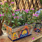Mexico Mosaic Ceramics Plant Pot Colorful Process Pattern Plant Pot External Planters Landscape Bonsai Villa Garden Decor Outdoor Flower Pot Oversized Gift - Image 2