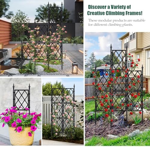 WellSign Garden Trellis for Climbing Plants Outdoor 63 Inch Iron Pipe - Image 3