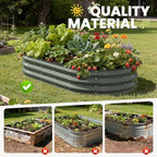Pattiumo Galvanized Raised Garden Bed 6x3x1 FT, Oval Metal Raised Garden Bed Outdoor Planter Box with Open Bottom, Rust-Resistant Steel Garden Bed for Vegetables Herbs Flowers, Easy Assembly - Image 5