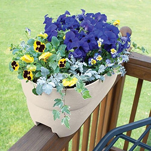 Bloomers Rail Picker Self-Watering Railing Planter Grow Box – 24" Weatherproof Resin Planter – Fits 1.25"–3.875" Wood & Metal Railings – White - Image 4