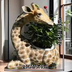 Giraffe Planter Statue for Home Decor - Cute Animal Flower Pot Holder for Indoor Outdoor Garden Balcony - Resin Succulent Planter Gift for Housewarming Birthday Party - Image 5