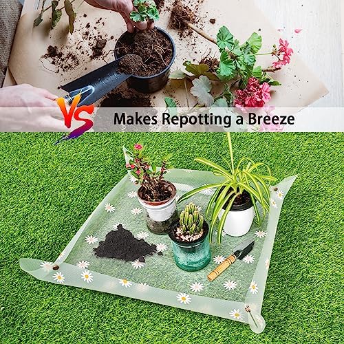 Azureblue 5 PCS Gardening Tools Set 1Pcs Repotting Mat for Indoor Plants Waterproof Clear Potting Mat 4Pcs Self Watering System for Plants While Away on Vacation - Image 4