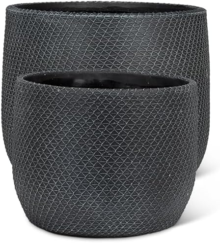 Abbott Collection Extra Large Mesh Texture Planters, Set of 2 by AbbottCollection